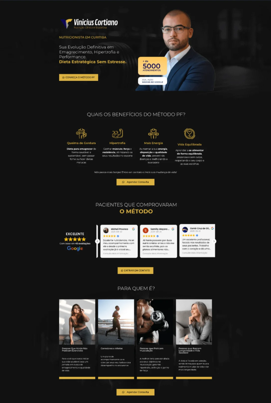 Landing page do Vinicius Cortiano